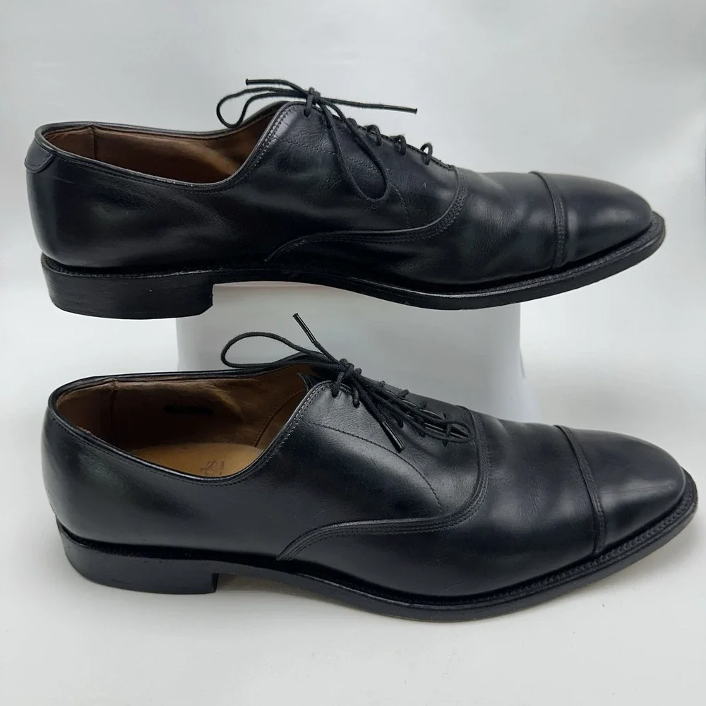 Allen Edmonds Park Avenue 5615 Men 11.5A Black Leather Captoe Oxford Dress Shoes
